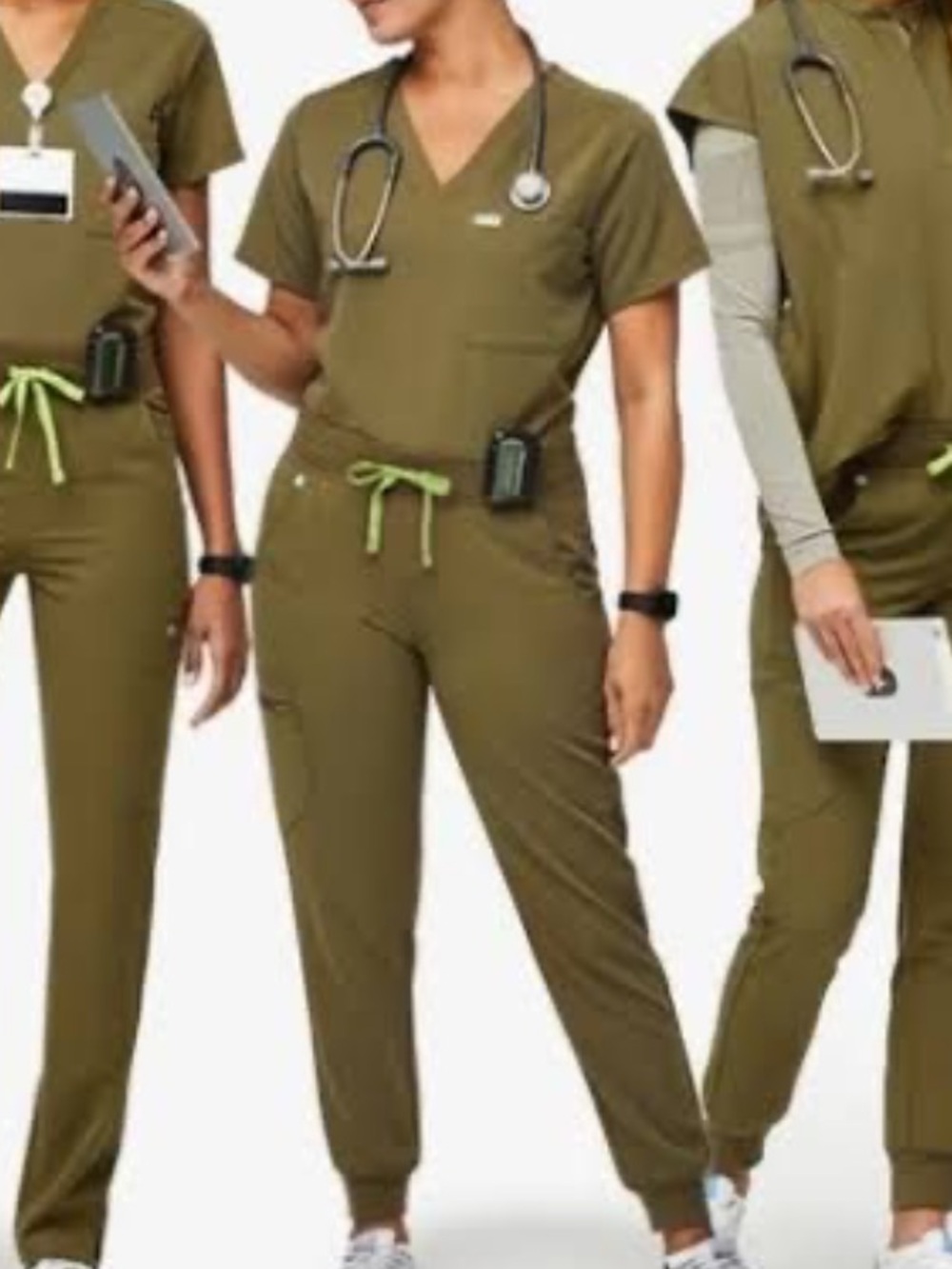 FIGS Martini Olive Scrub Set-Zamora Joggers and Catarina Scrub Top